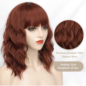 16 inch Short Wavy Wig Shoulder Length Bob